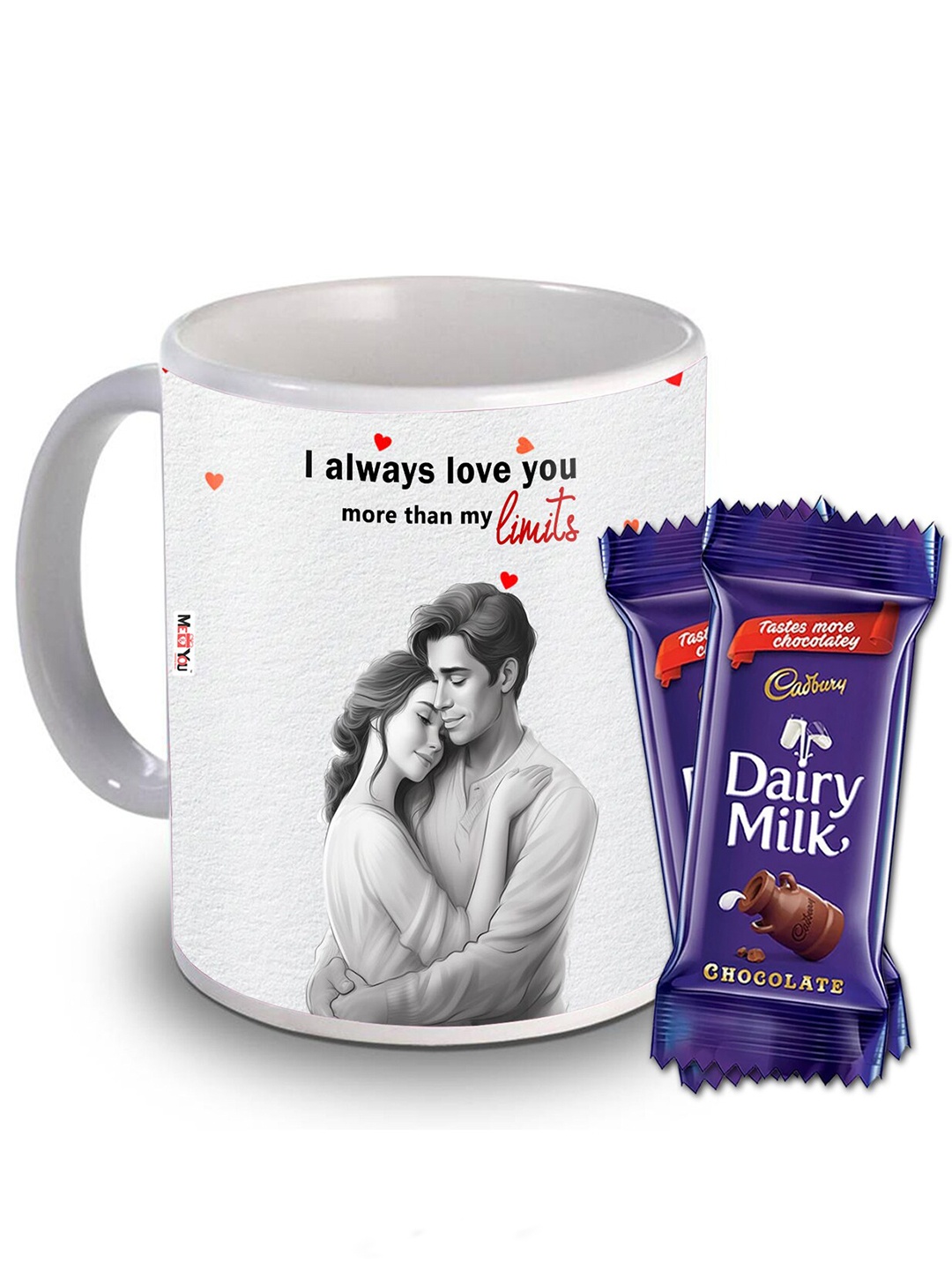 

ME & YOU White & Blue 3 Pieces Ceramic Printed Valentine Day Home Gift Sets