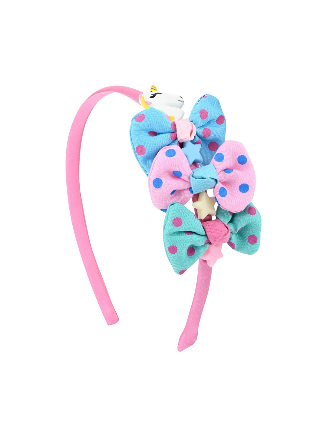 

Asthetika Kids Girls Polka Dot Printed Hairband, Pink