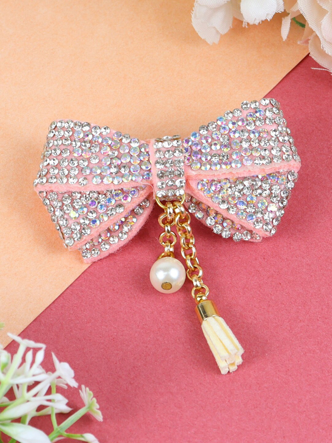 

Asthetika Kids Girls Embellished Alligator Hair Clip, Pink