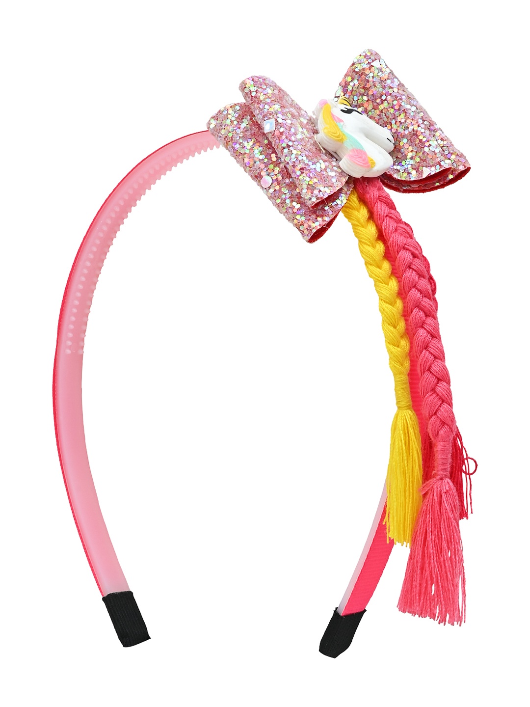 

Asthetika Kids Girls Unicorn Charm Braided Tassels Hair Band, Pink