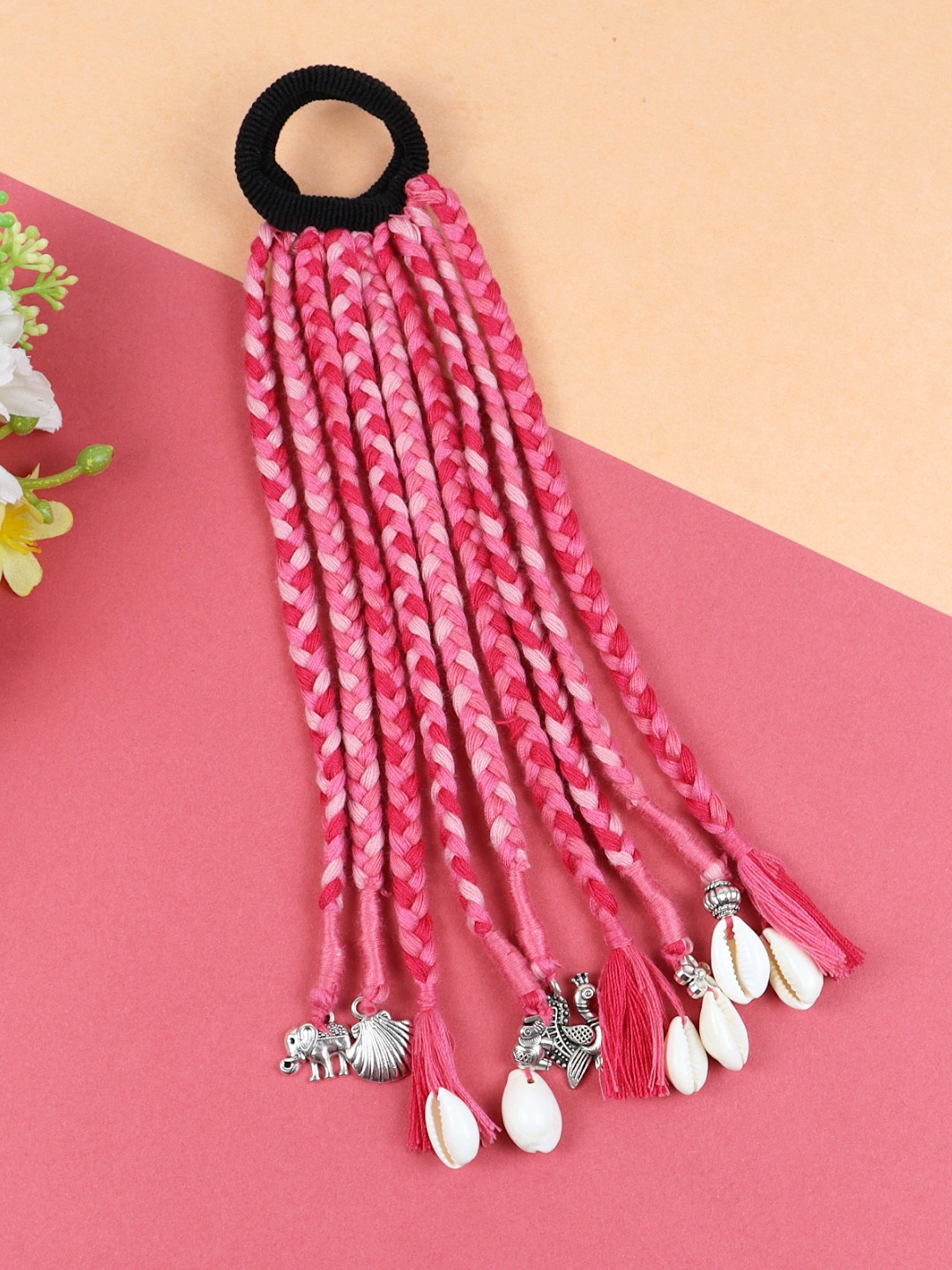 

Asthetika Kids Girls Braided Ponytail Holders, Pink