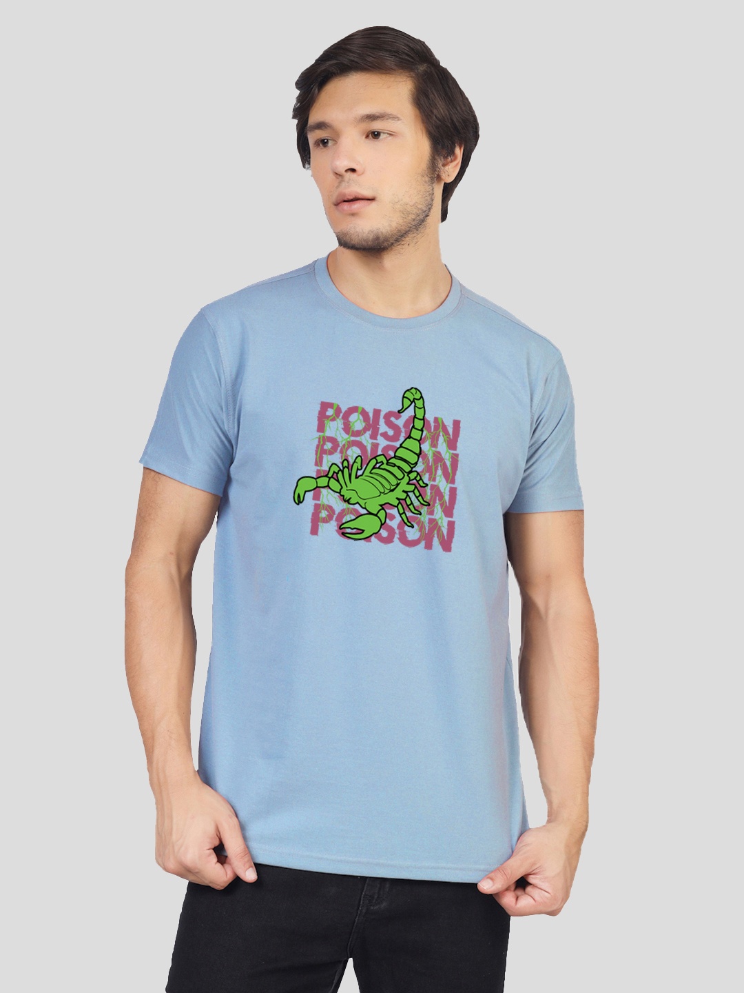 

Greylongg Typography Printed Regular T-shirt, Blue
