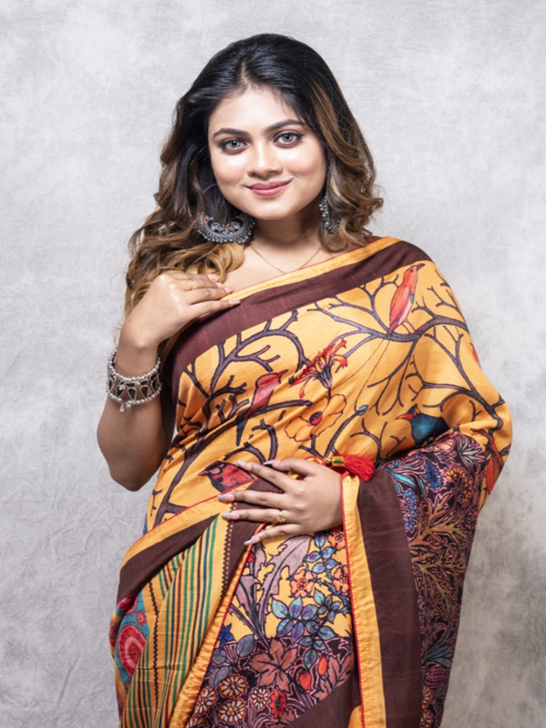 

Morchari Floral Pure Silk Saree, Yellow
