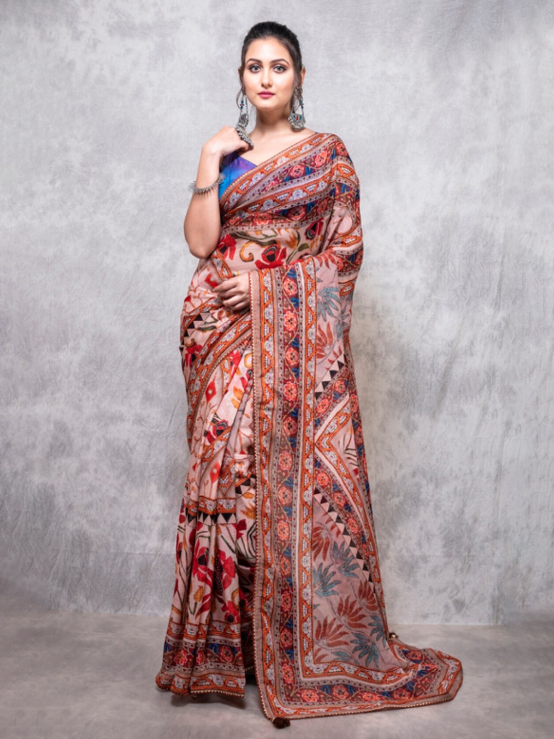 

Morchari Floral Organza Saree, Yellow