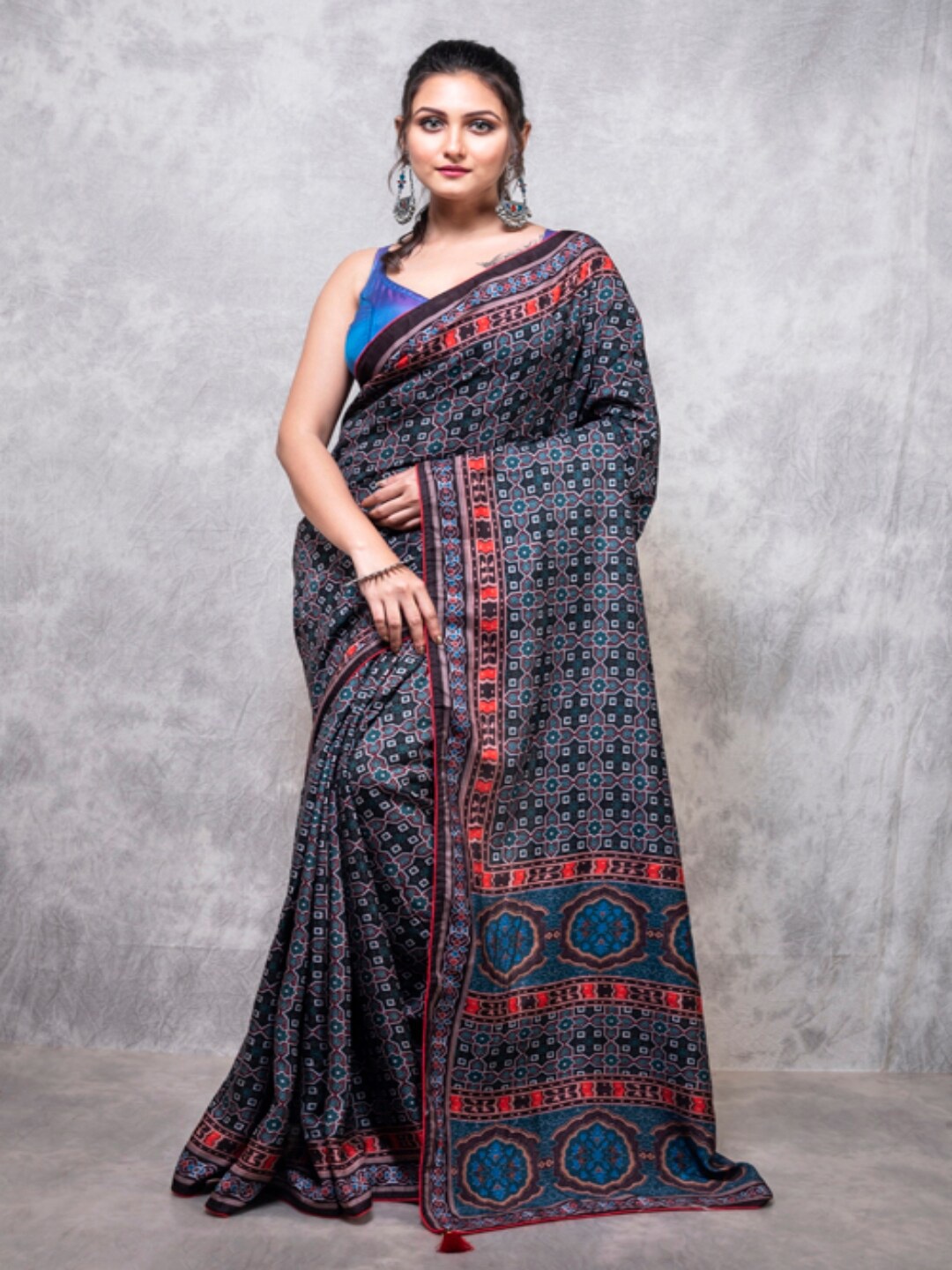 

Morchari Floral Pure Silk Saree, Blue