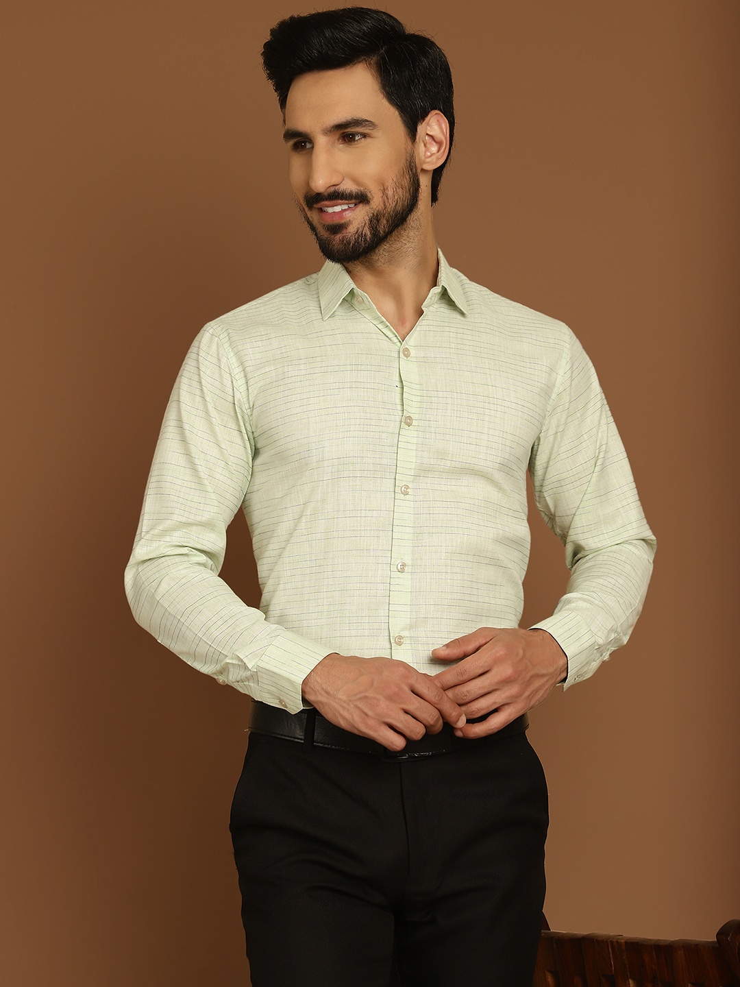 

Indian Needle Classic Spread Collar Long Sleeves Formal Shirt Formal Shirt, Green