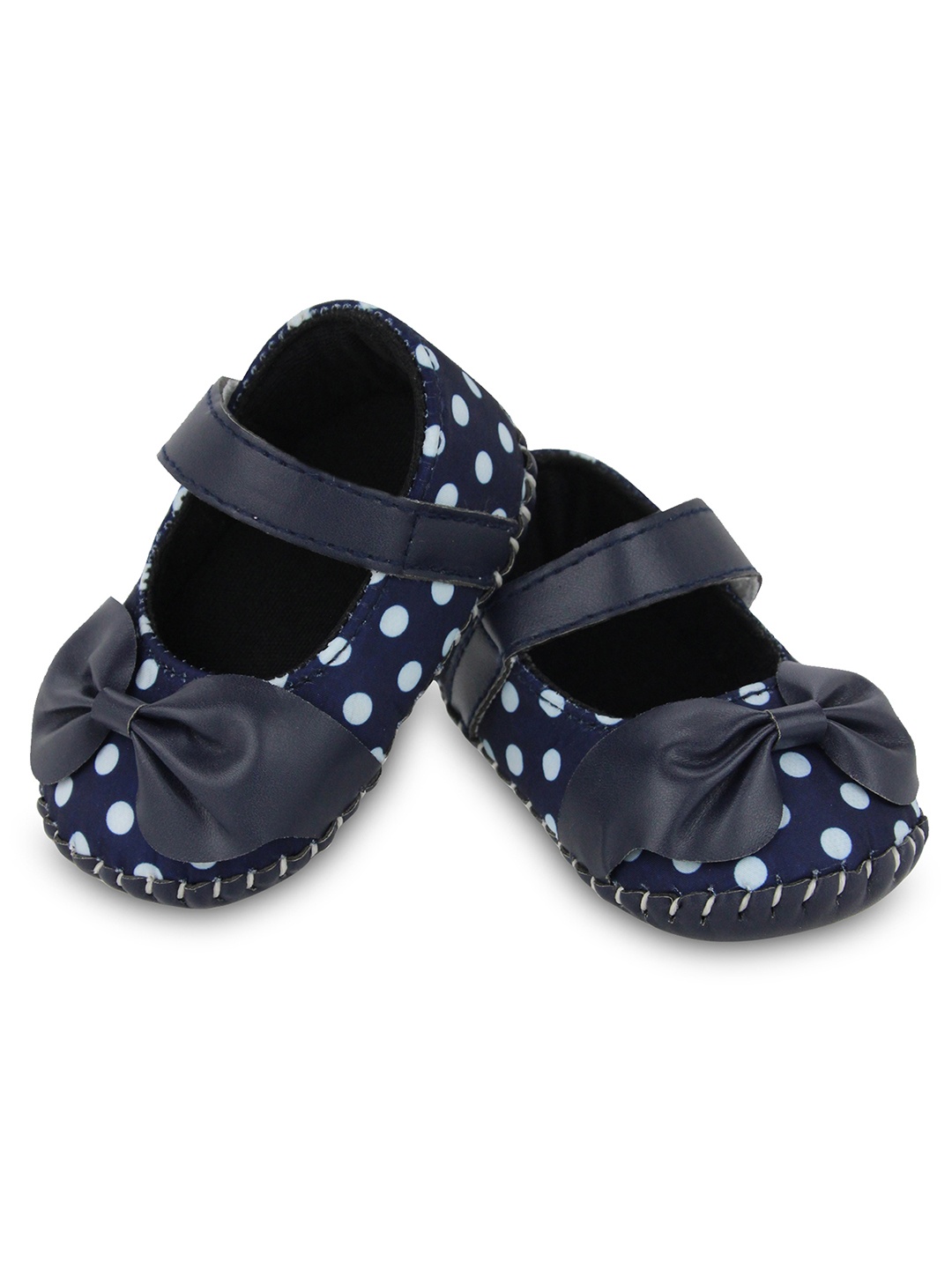 

BAESD Infant Girls Printed Bow Detail Booties, Navy blue