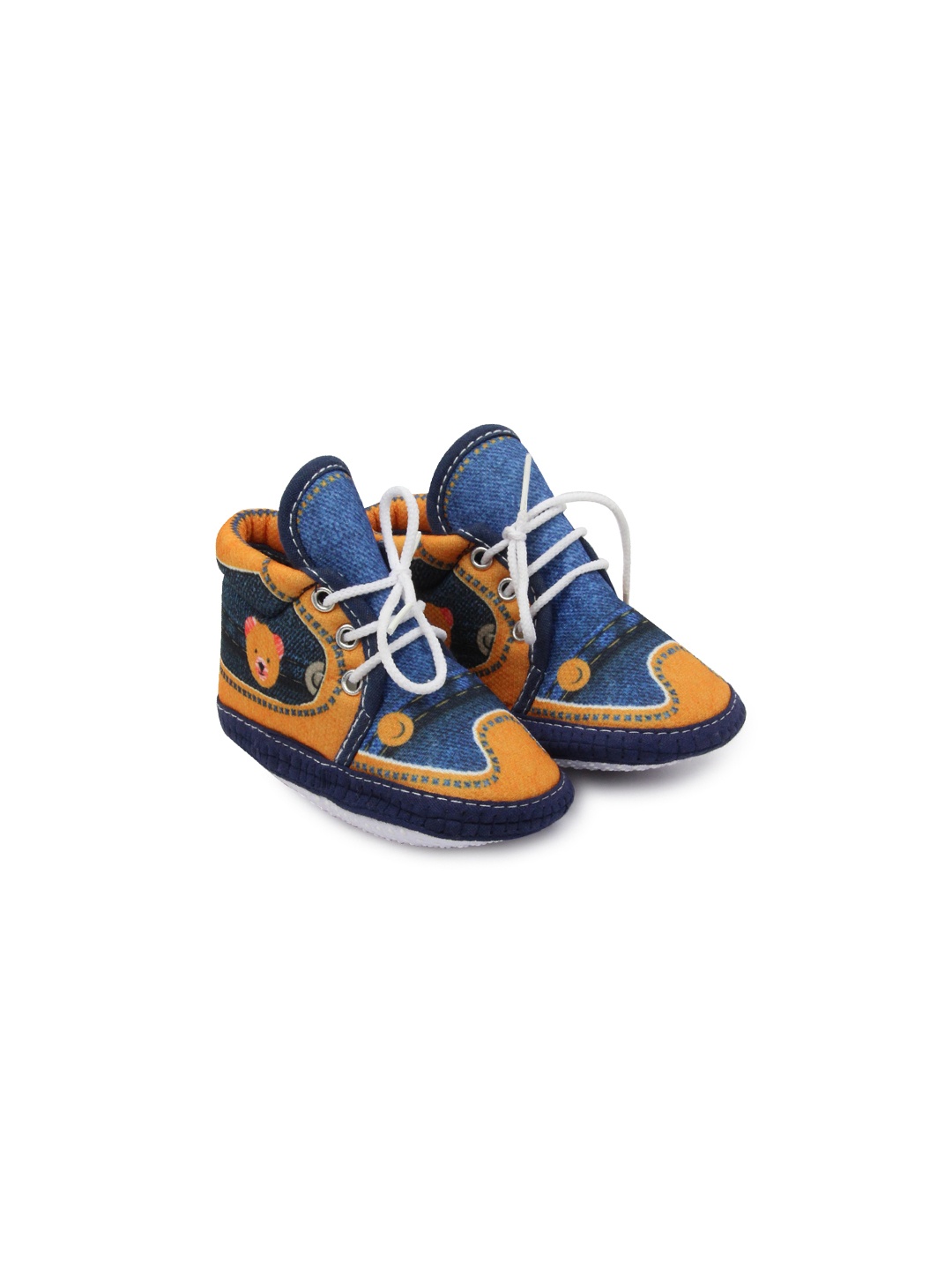 

BAESD Infant Boys Colourblocked Cotton Anti-Slip Booties, Orange