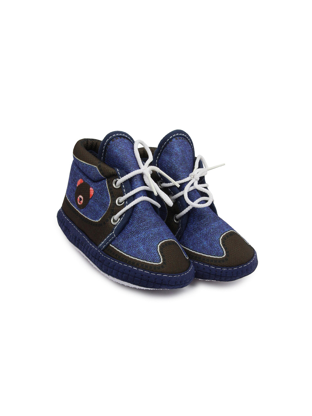 

BAESD Infant Boys Cotton Lace-Up Booties, Navy blue