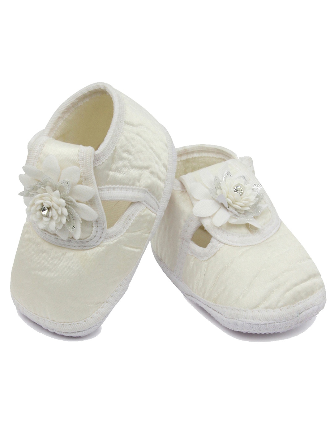 

BAESD Infant Girls Textured Satin Booties, White