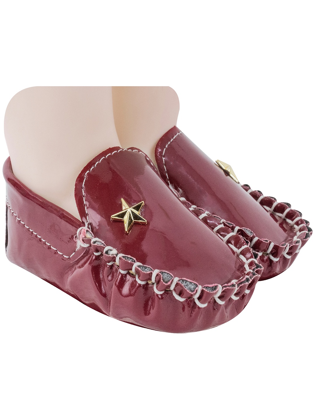 

BAESD Infant Textured Loafer Booties, Maroon