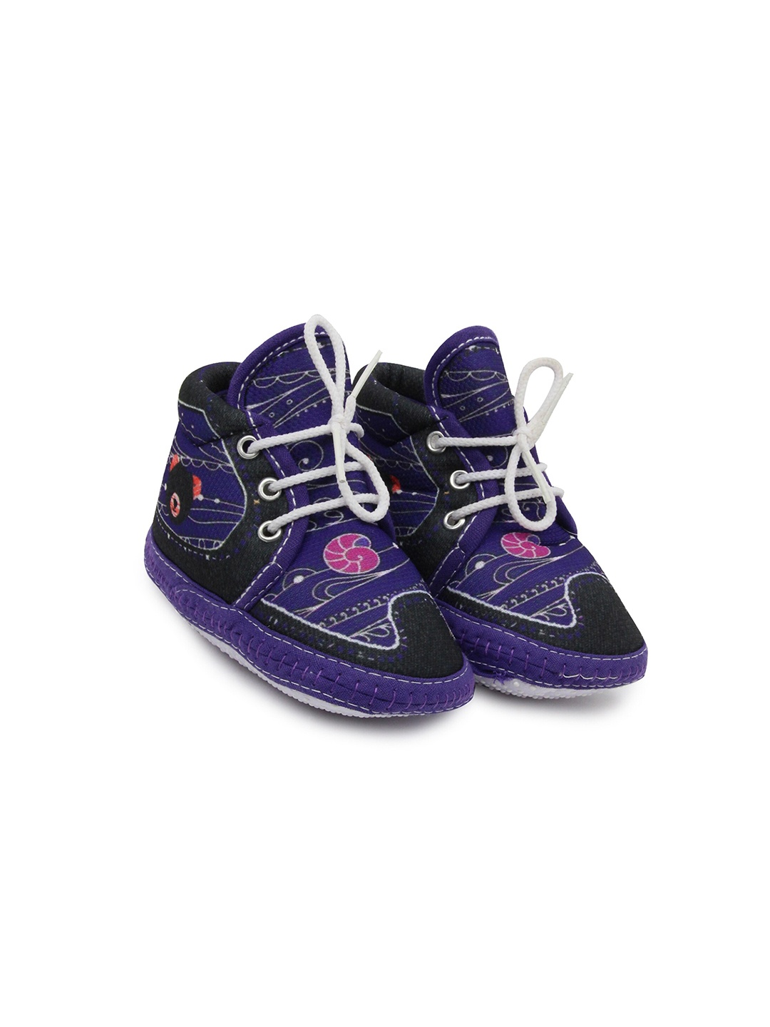 

BAESD Infant Printed Cotton Booties, Purple