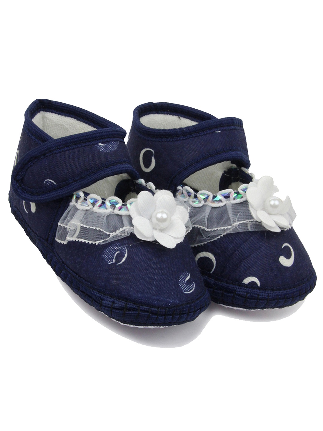 

BAESD Infants Girls Printed Cotton Booties, Navy blue