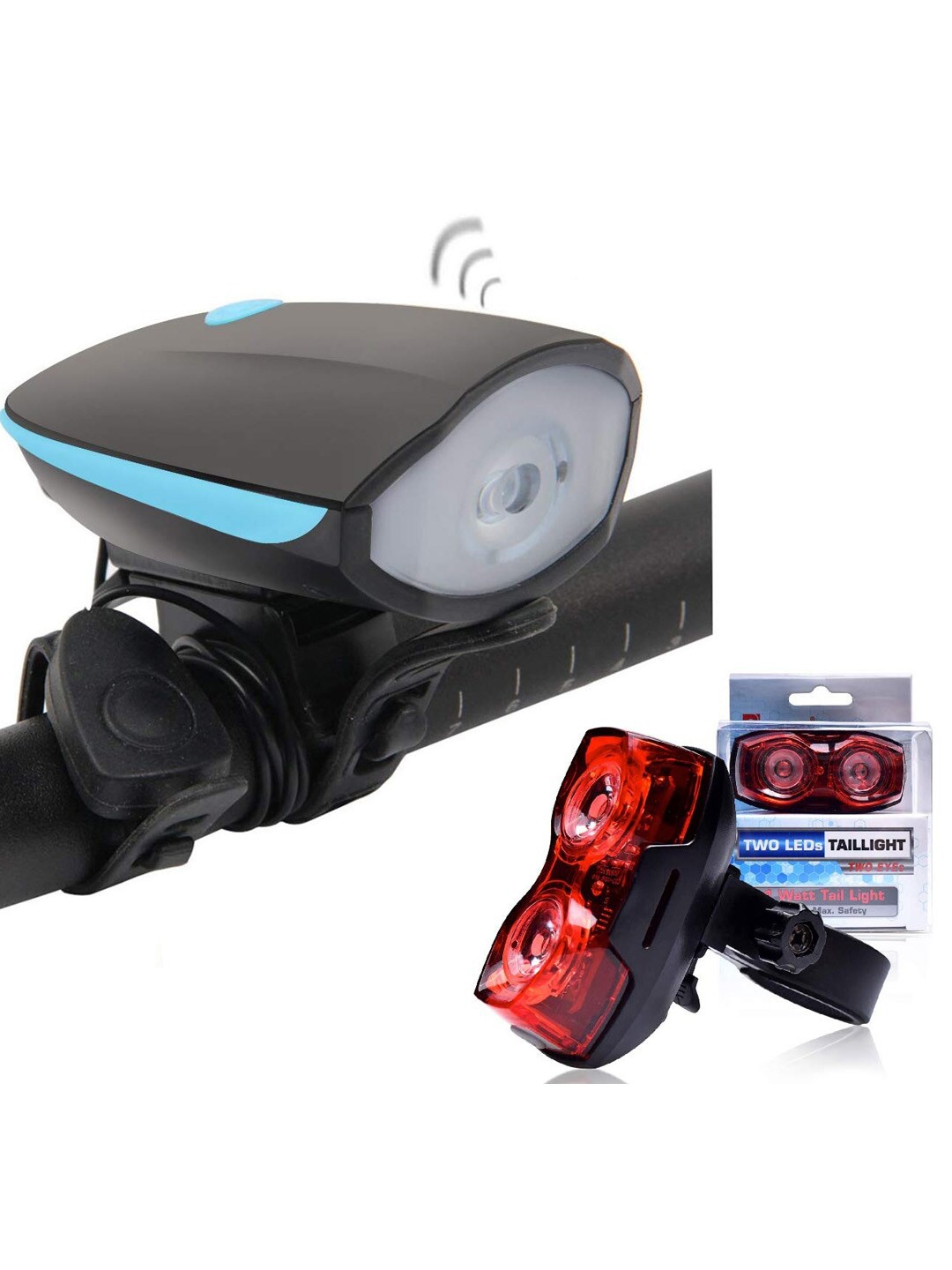 

URBANFIX Rechargeable Bike Front Horn and Light, Red