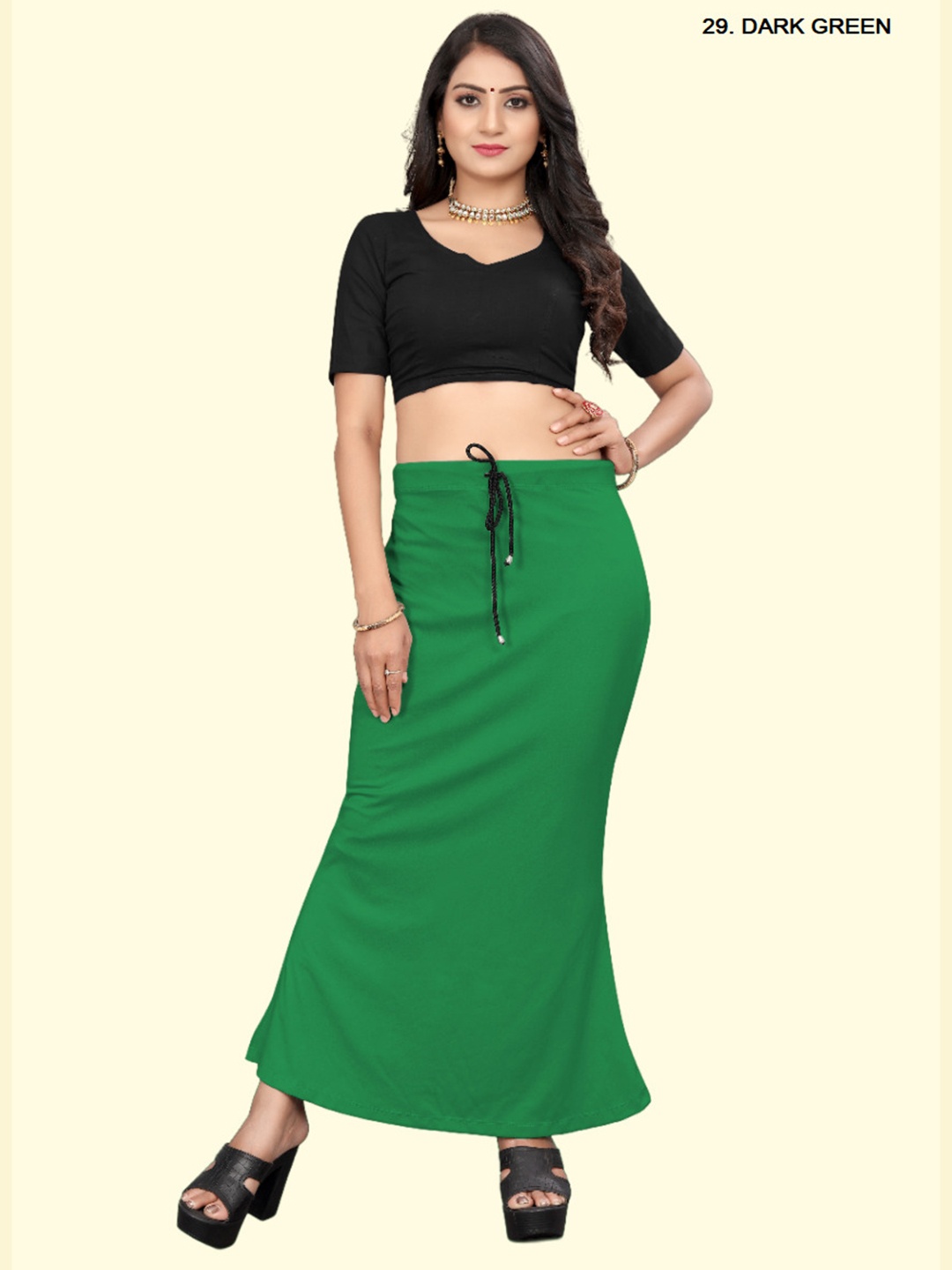 

Civamee Stretchable Saree Shapewear, Green