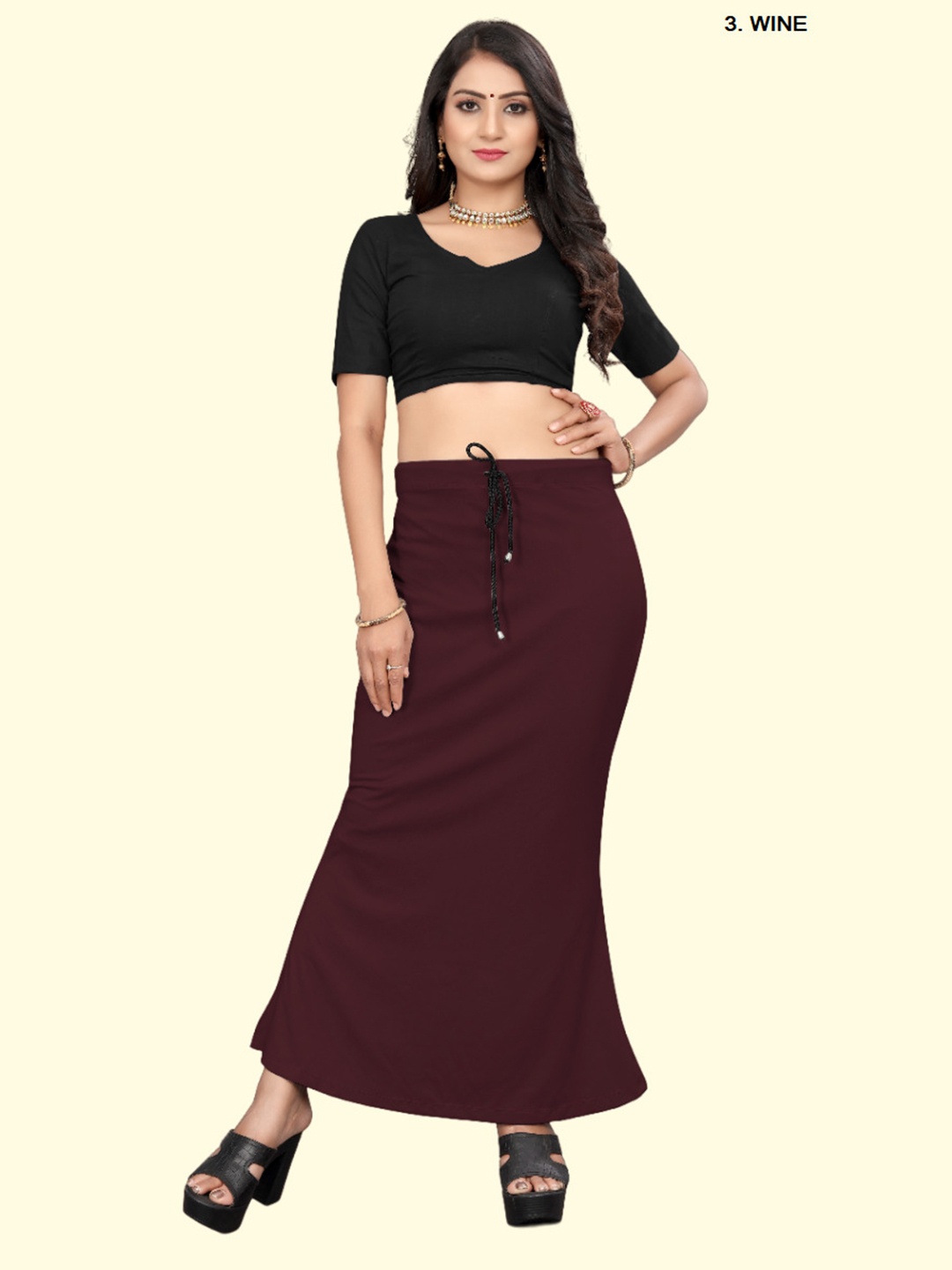 

Civamee Stretchable Saree Shapewear, Brown
