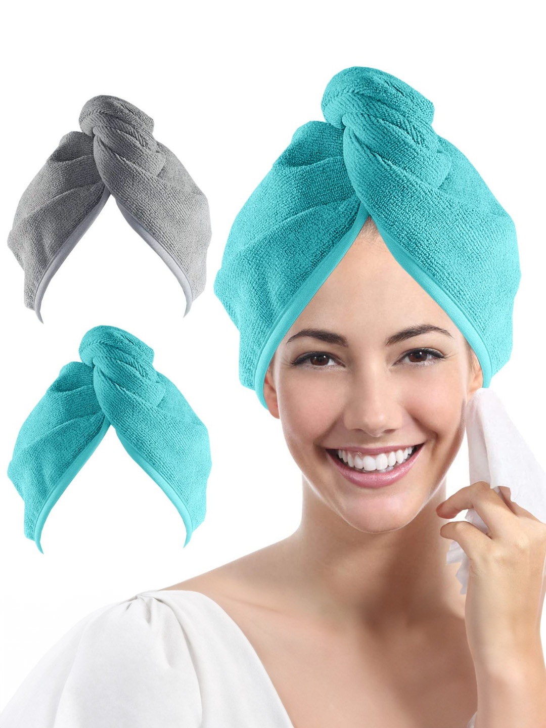 

URBANFIX Blue & Grey 2 Pieces Bath Towel