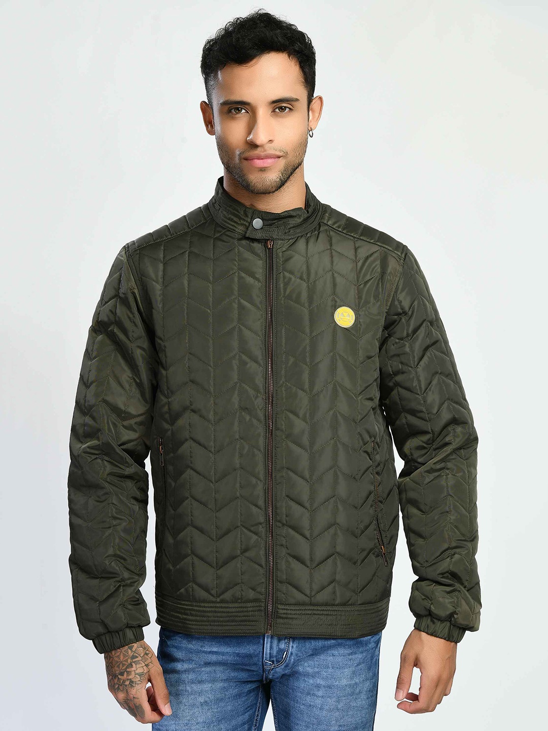 

SQUIREHOOD Long Sleeves Quilted Jacket, Olive