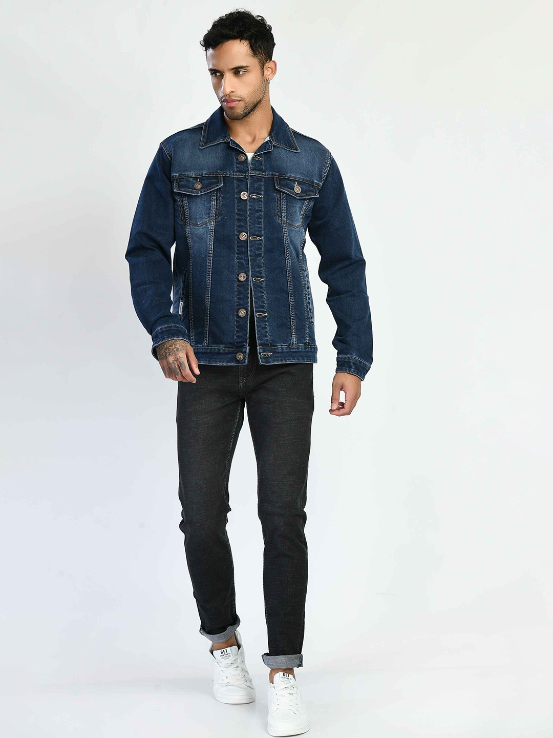 

SQUIREHOOD Washed Denim Jacket, Blue