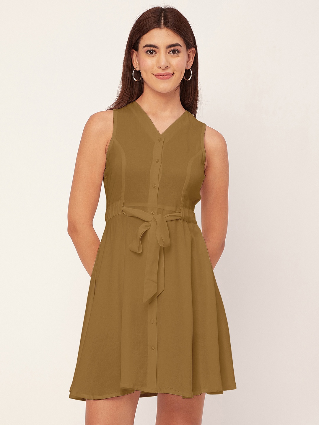 

Moomaya Fit & Flare Dress, Mustard