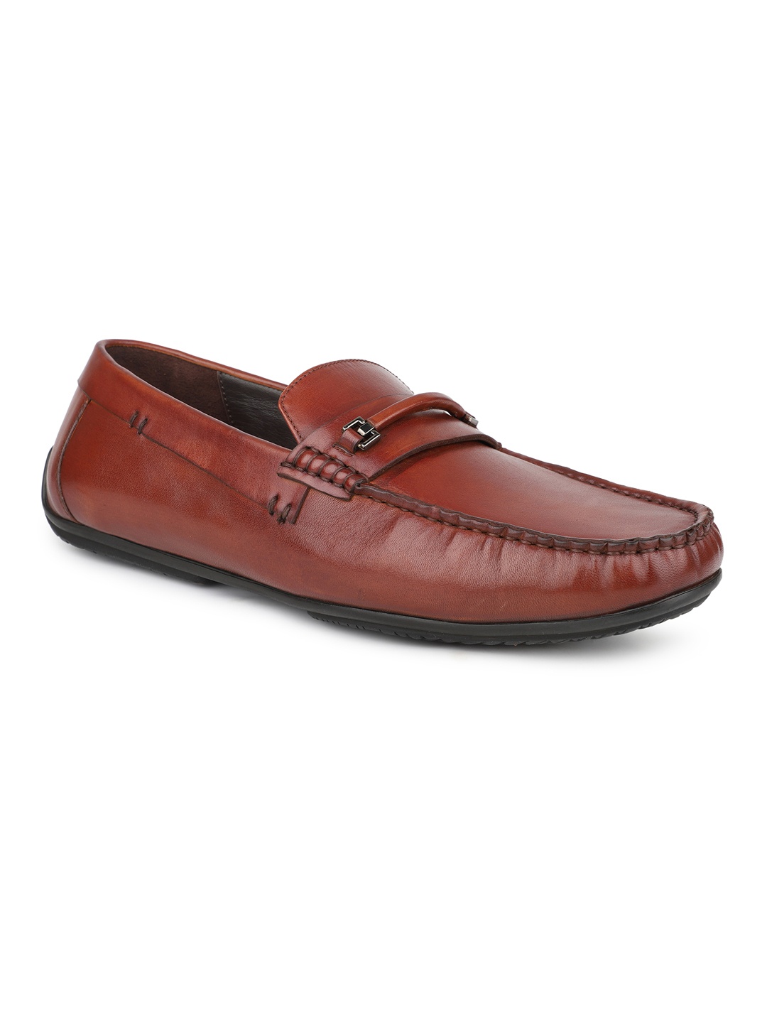 

ATESBER by Inc.5 Men Leather Leather Horsebit Driving Shoes, Brown