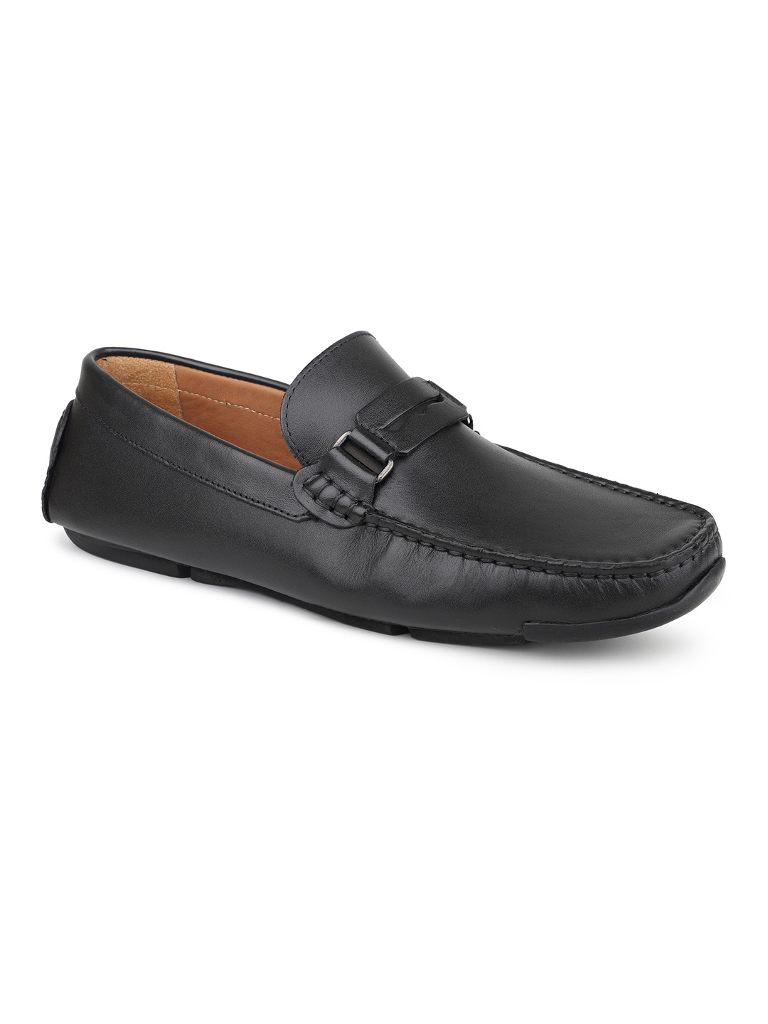 

ATESBER by Inc.5 Men Leather Driving Shoes, Black