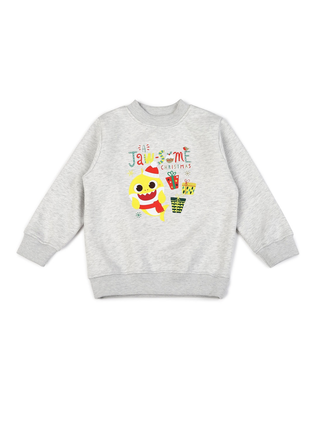 

shopbloom Kids Graphic Printed Cotton Pullover Sweatshirt, Grey