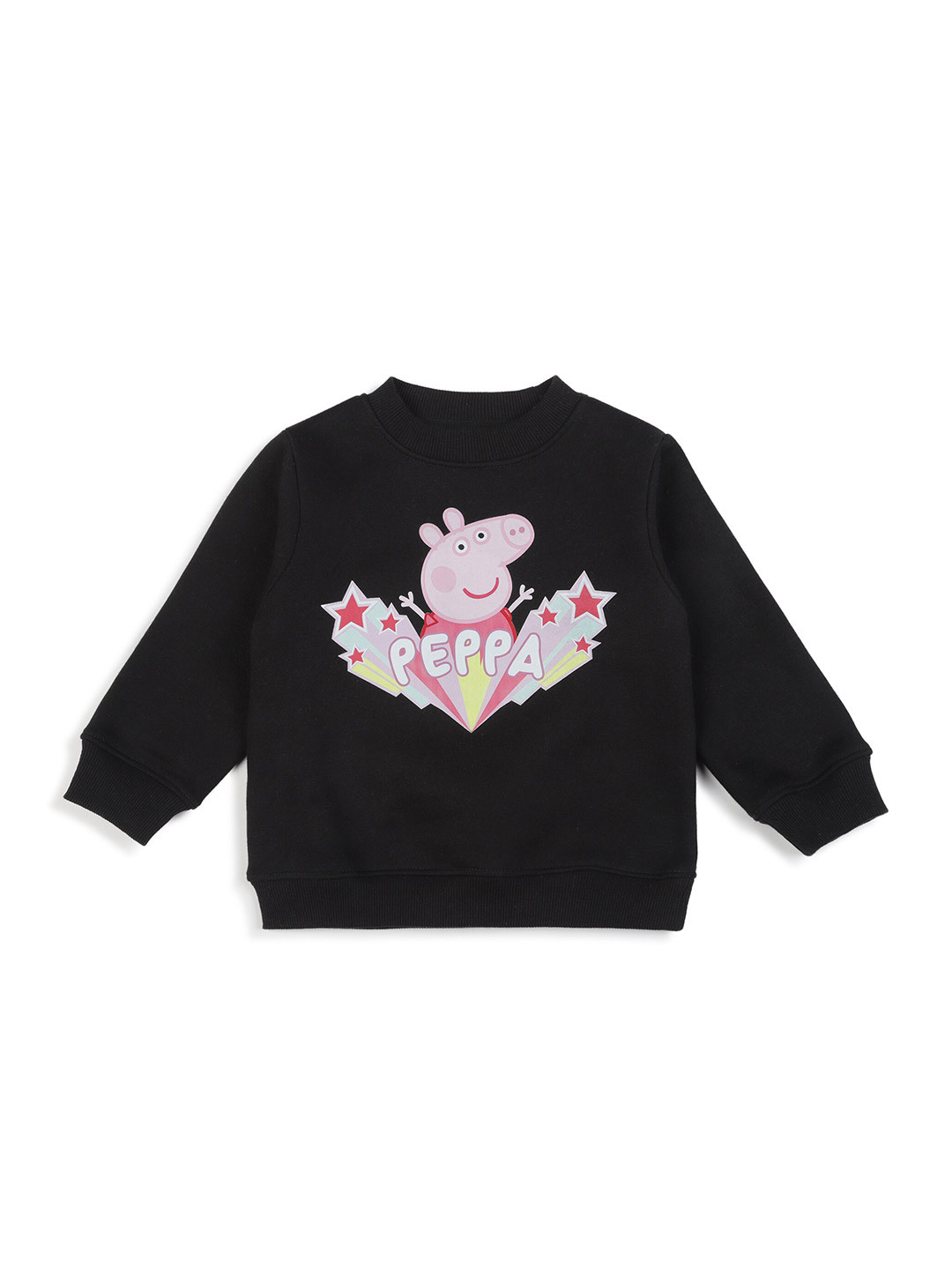 

shopbloom Kids Peppa Pig Printed Round Neck Pullover Sweatshirt, Black