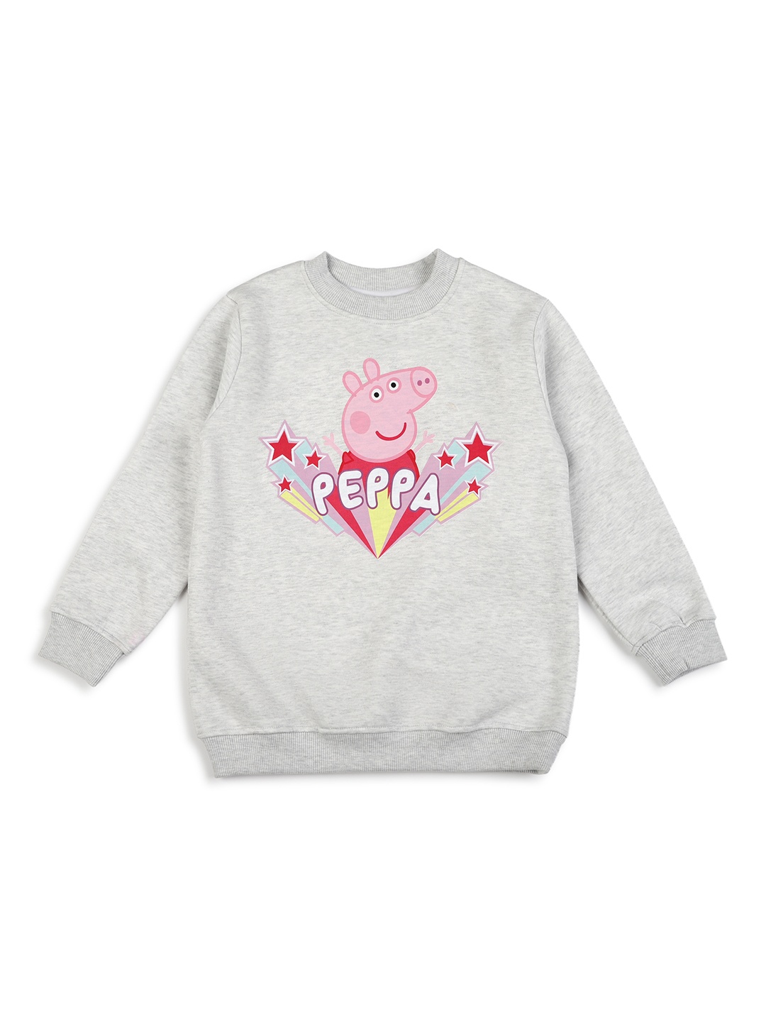 

shopbloom Kids Graphic Printed Cotton Pullover Sweatshirt, Grey