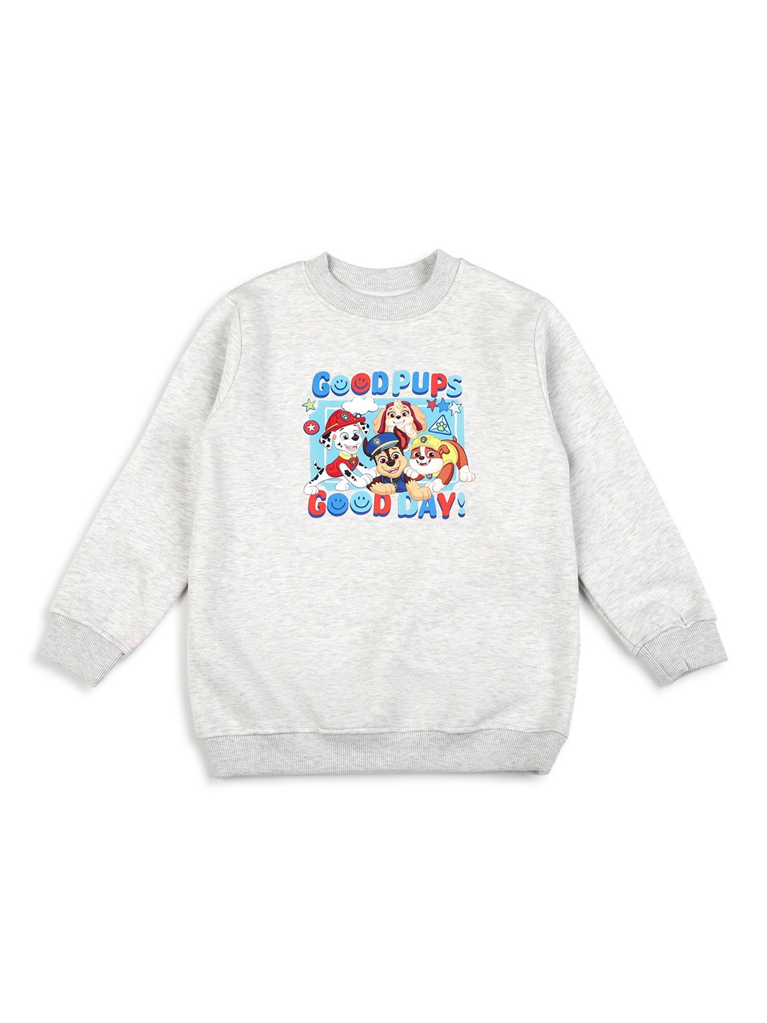 

shopbloom Kids Graphic Printed Cotton Sweatshirt, Grey