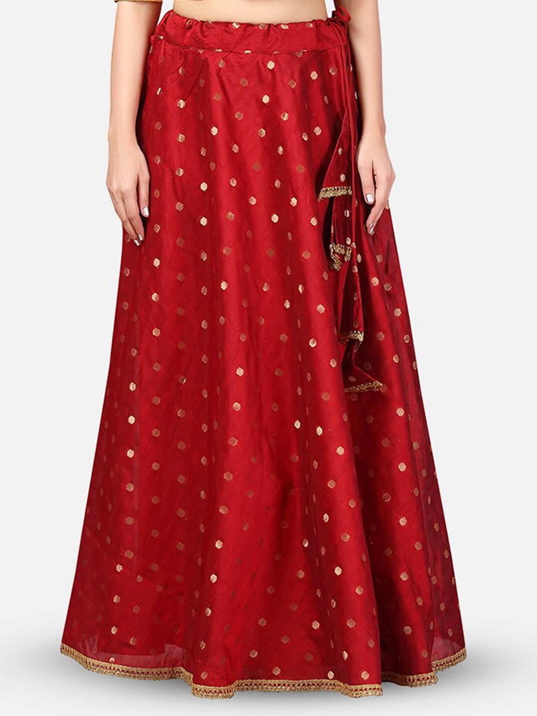 

Studio Shringaar Woven Design Maxi Skirt, Maroon