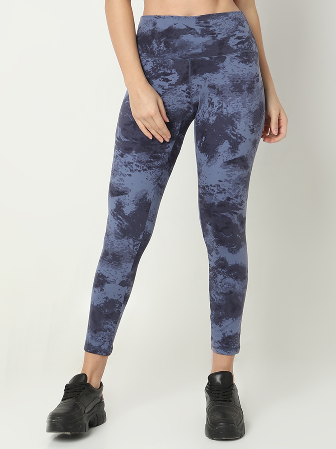 

Smarty Pants Women Abstract Printed Slim-Fit Anti Odour Ankle-Length Tights, Blue