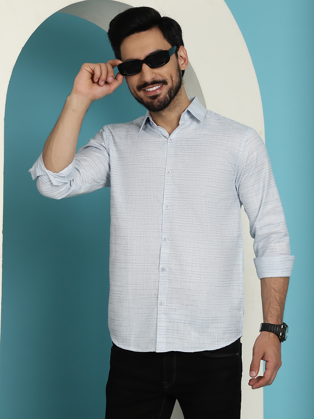 

Indian Needle Classic Opaque Cotton Casual Shirt, Grey