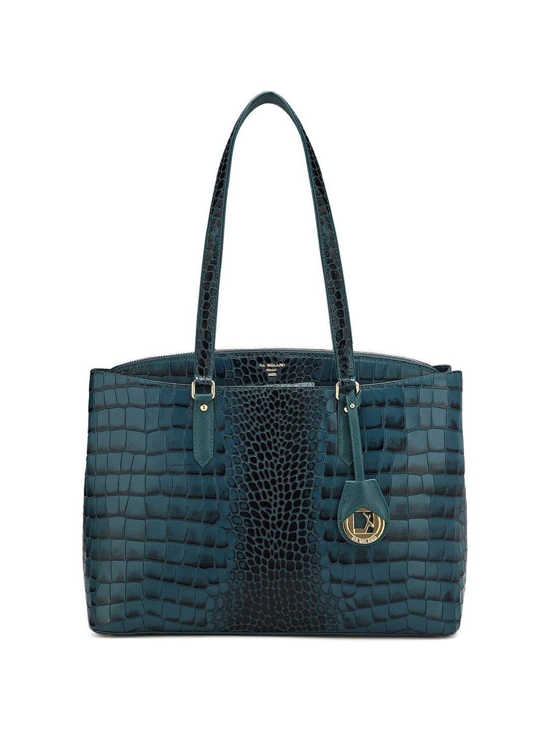 

Da Milano Textured Leather Structured Shoulder Bag, Teal
