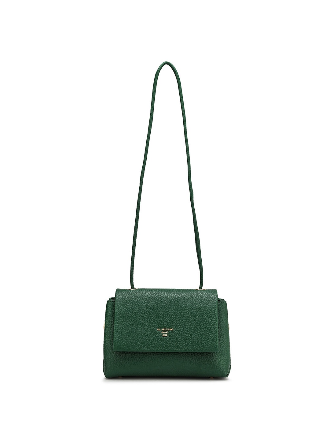 

Da Milano Textured Leather Structured Sling Bag, Green