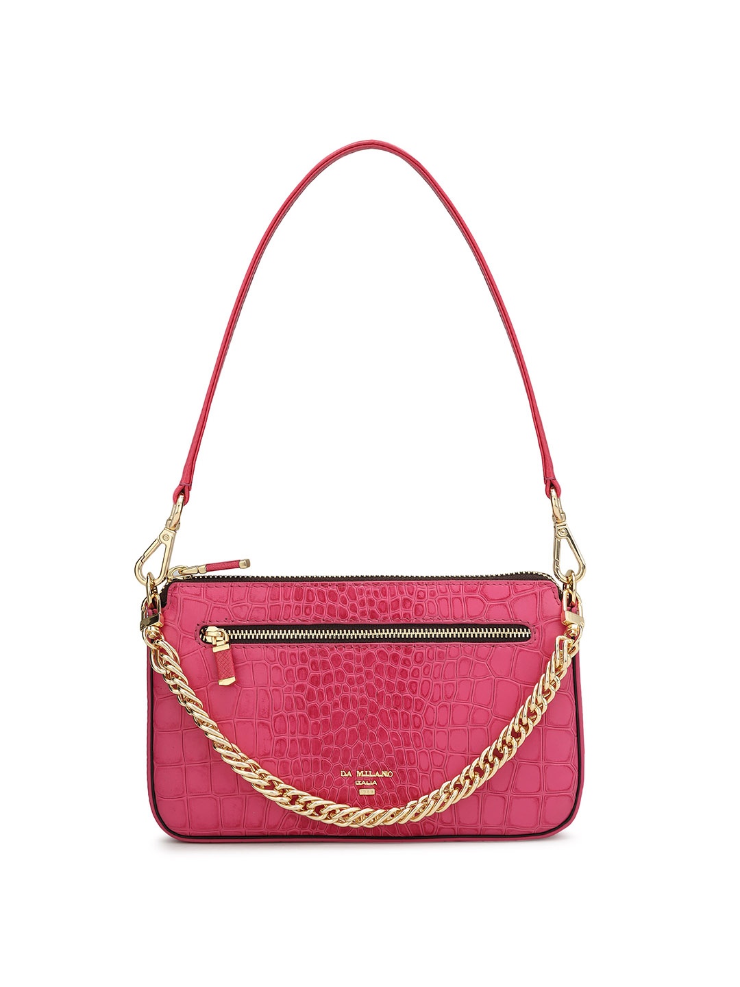 

Da Milano Leather Structured Sling Bag, Magenta