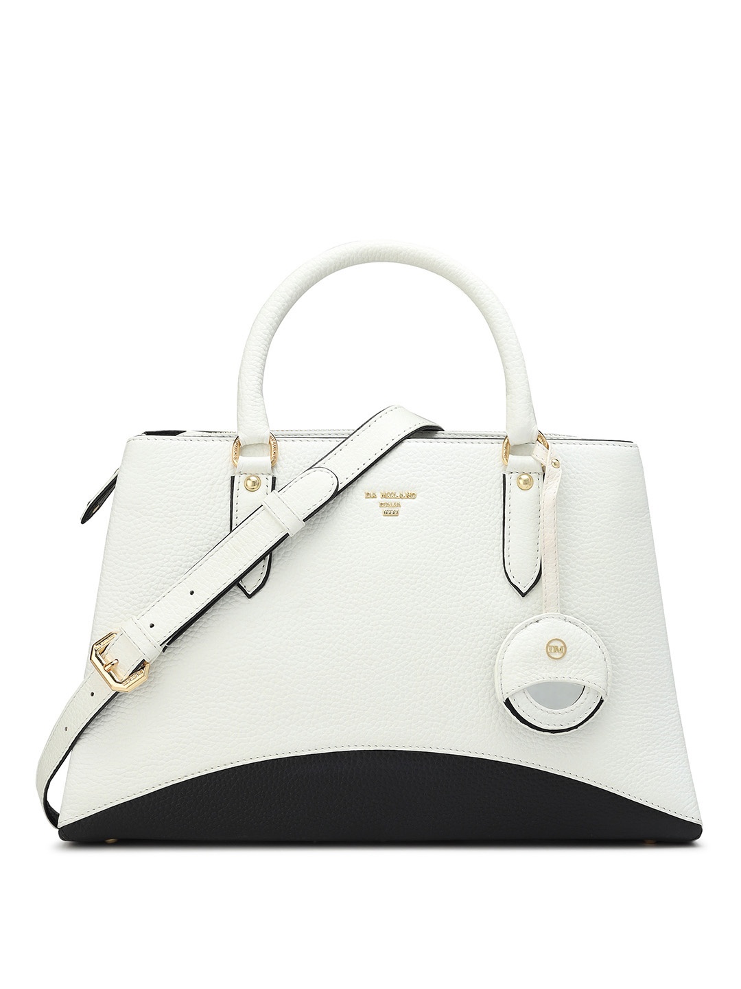 

Da Milano Leather Structured Handheld Bag, White