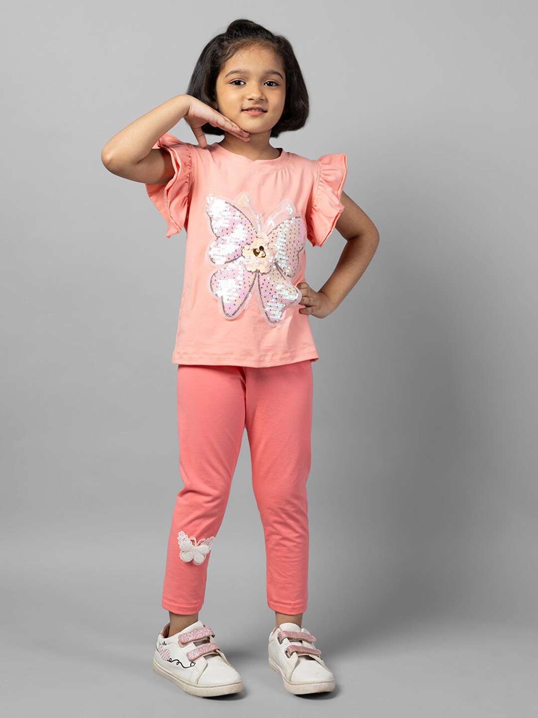 

ZIP ZAP ZOOP Girls Embellished Top With Trousers, Pink