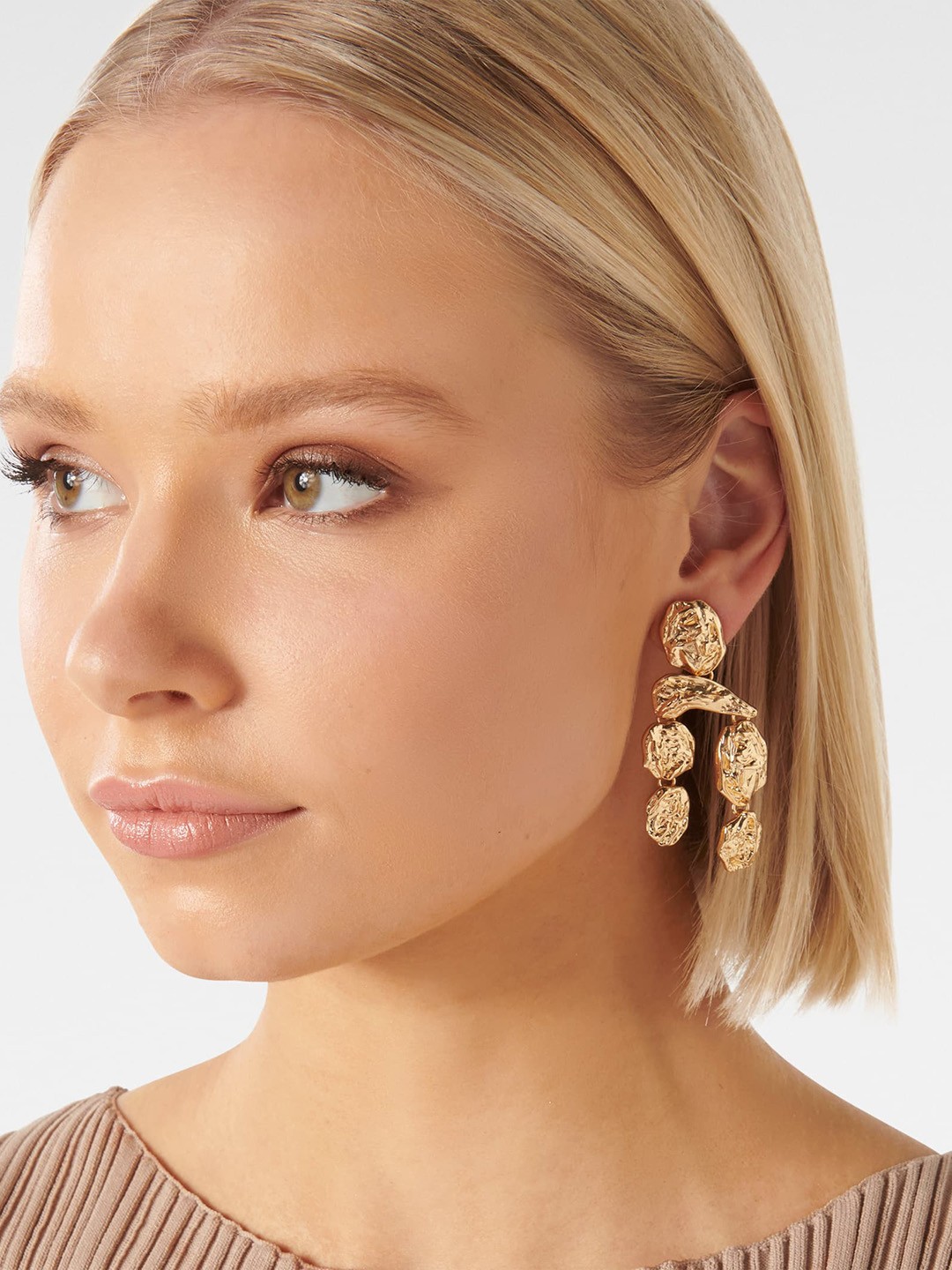 

Forever New Gold-Plated Contemporary Drop Earrings