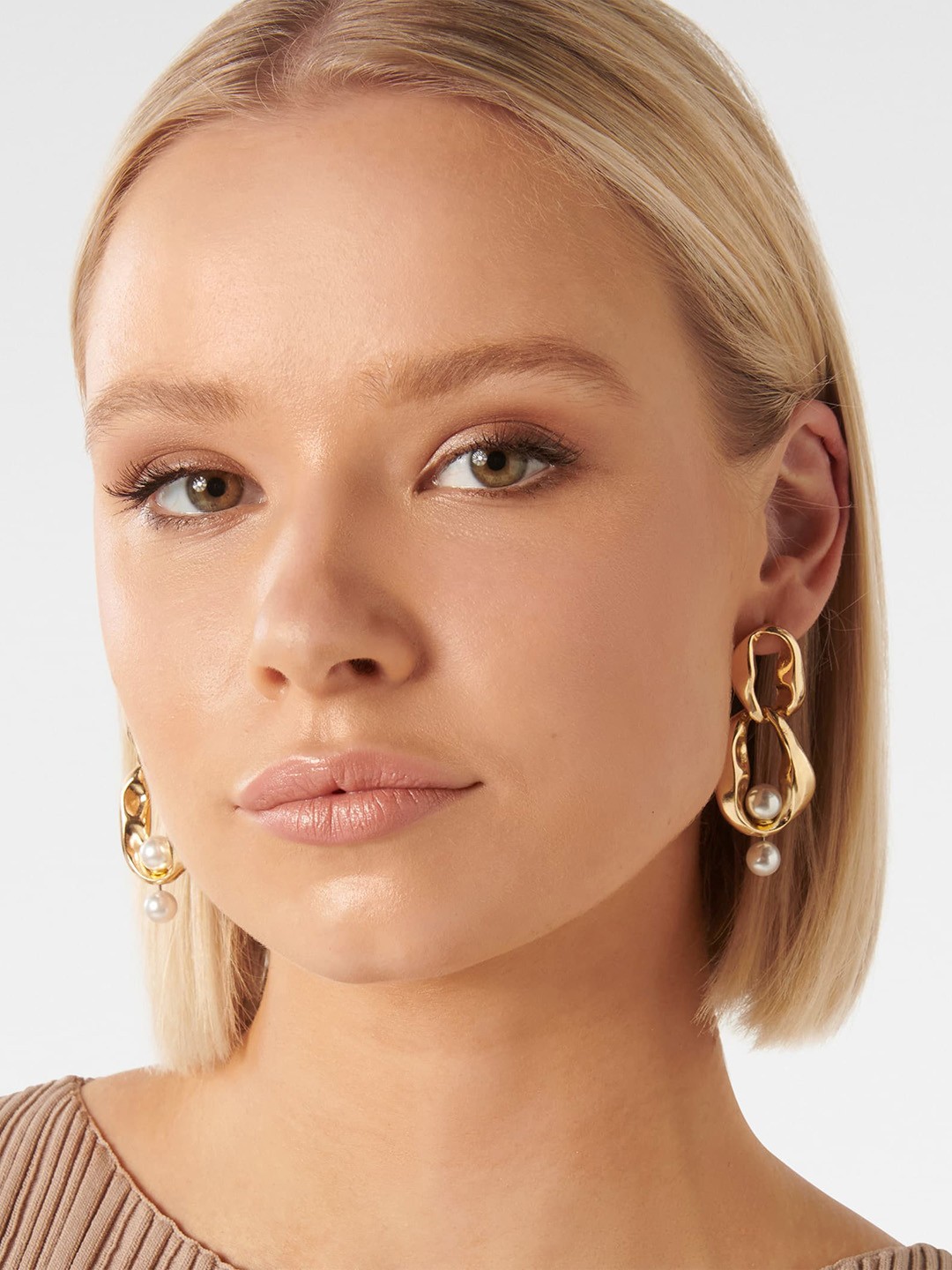 

Forever New Gold-Plated Contemporary Drop Earrings