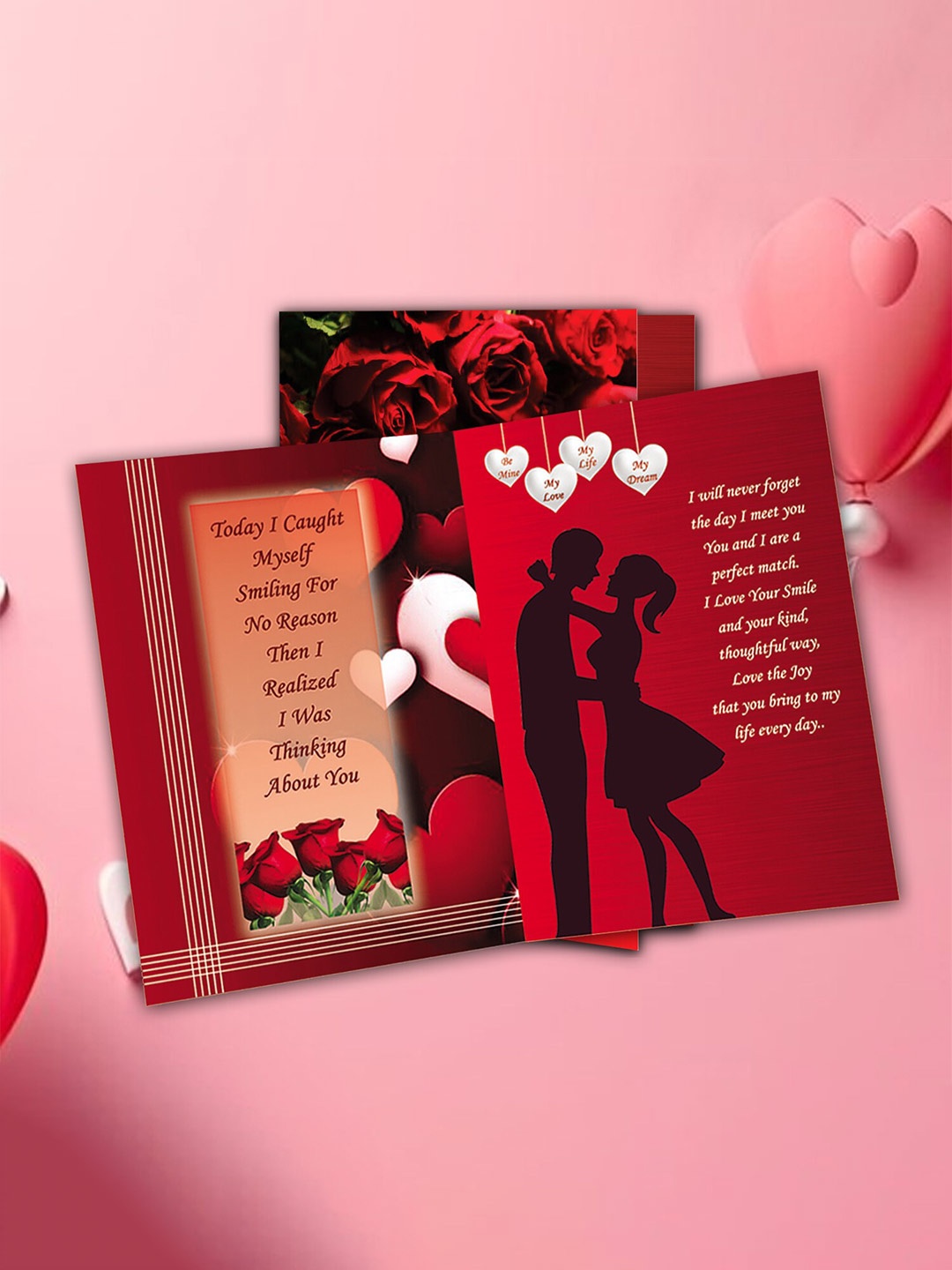 

ME & YOU White & Red 4 Pieces Ceramic Printed Valentine Day Gift Set
