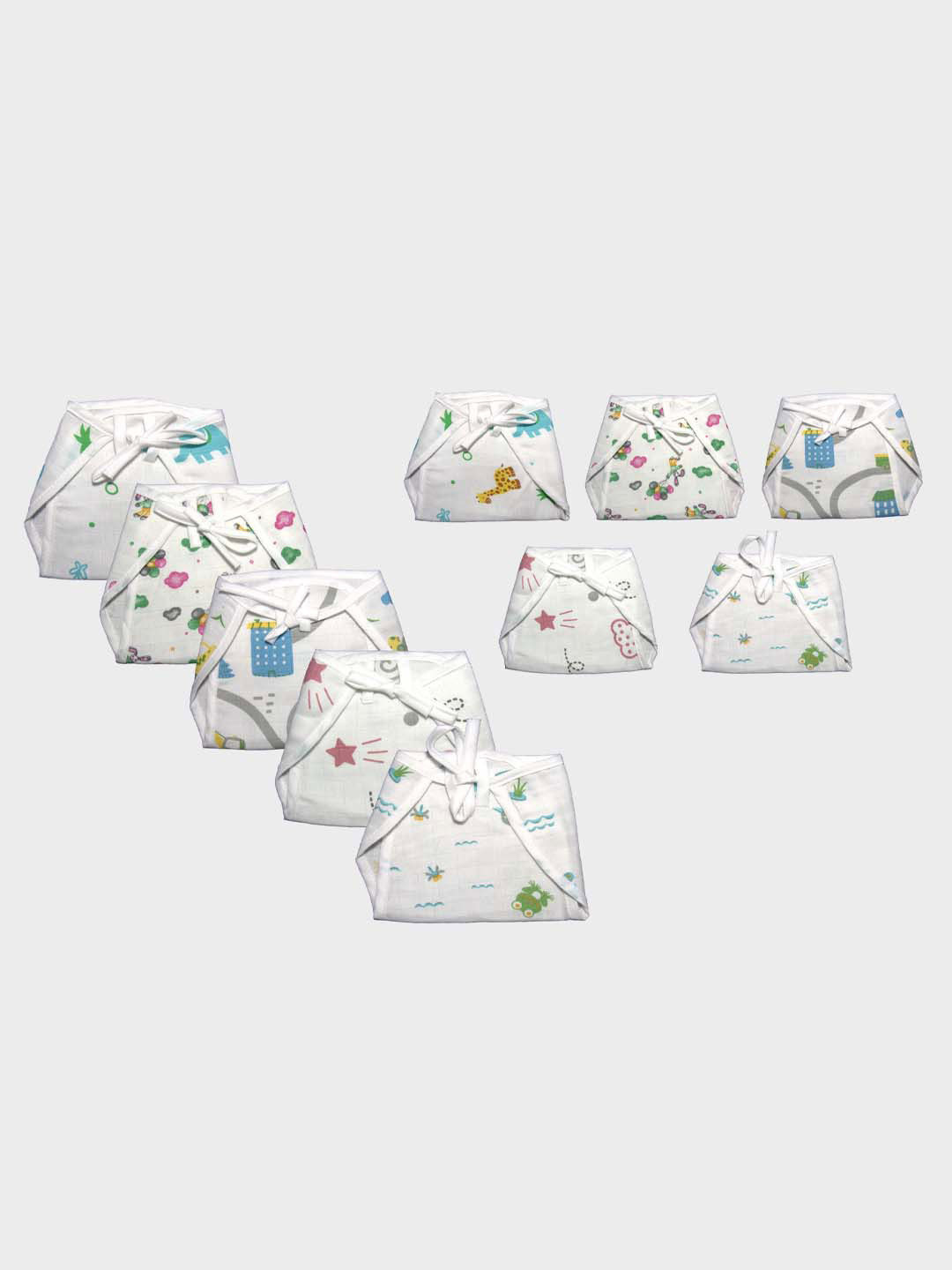 

PINKBUNNY 5-Pcs Lightweight Nappies, White
