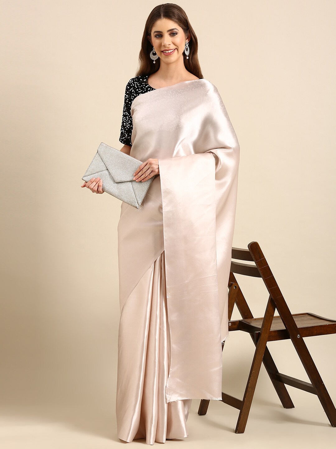 

Sarvada Satin Silk Saree, Silver