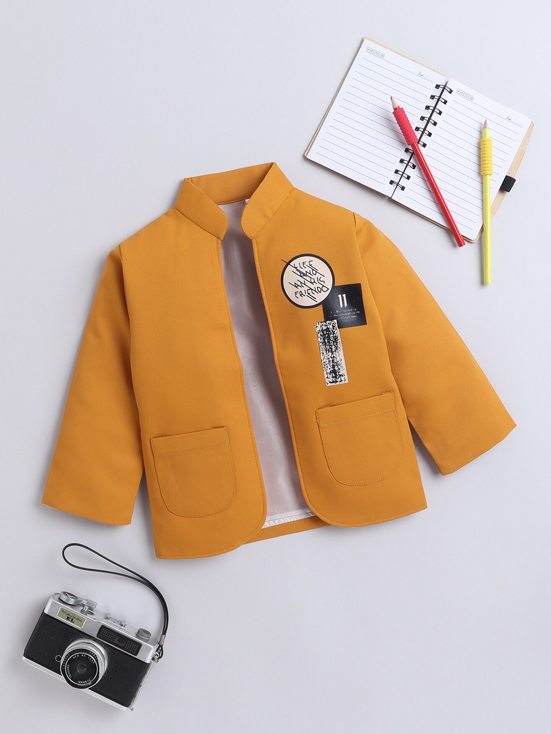 

Lil homies Infant Boys Open Front Jacket, Mustard