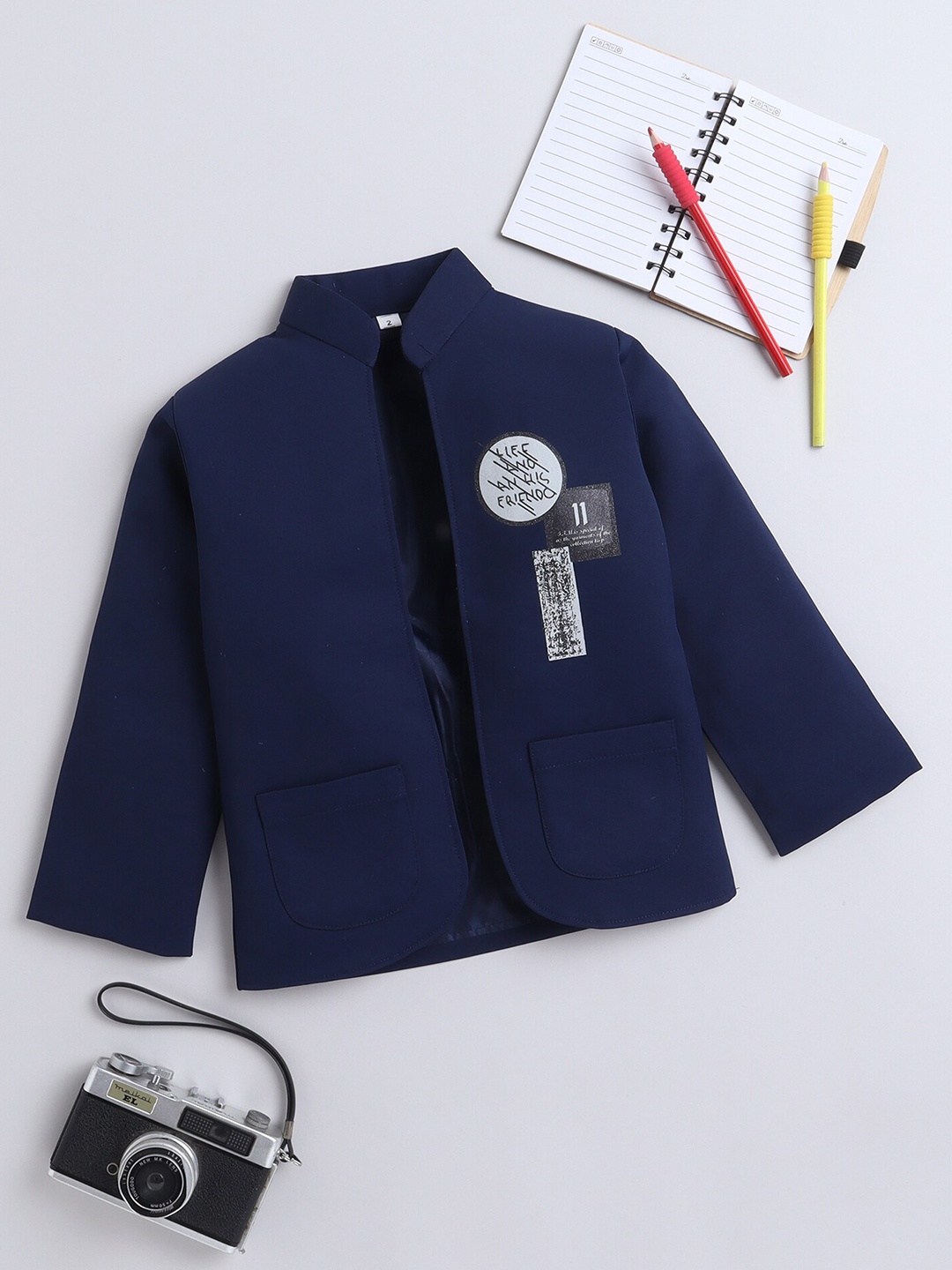 

Lil homies Boys Open Front Jacket, Navy blue