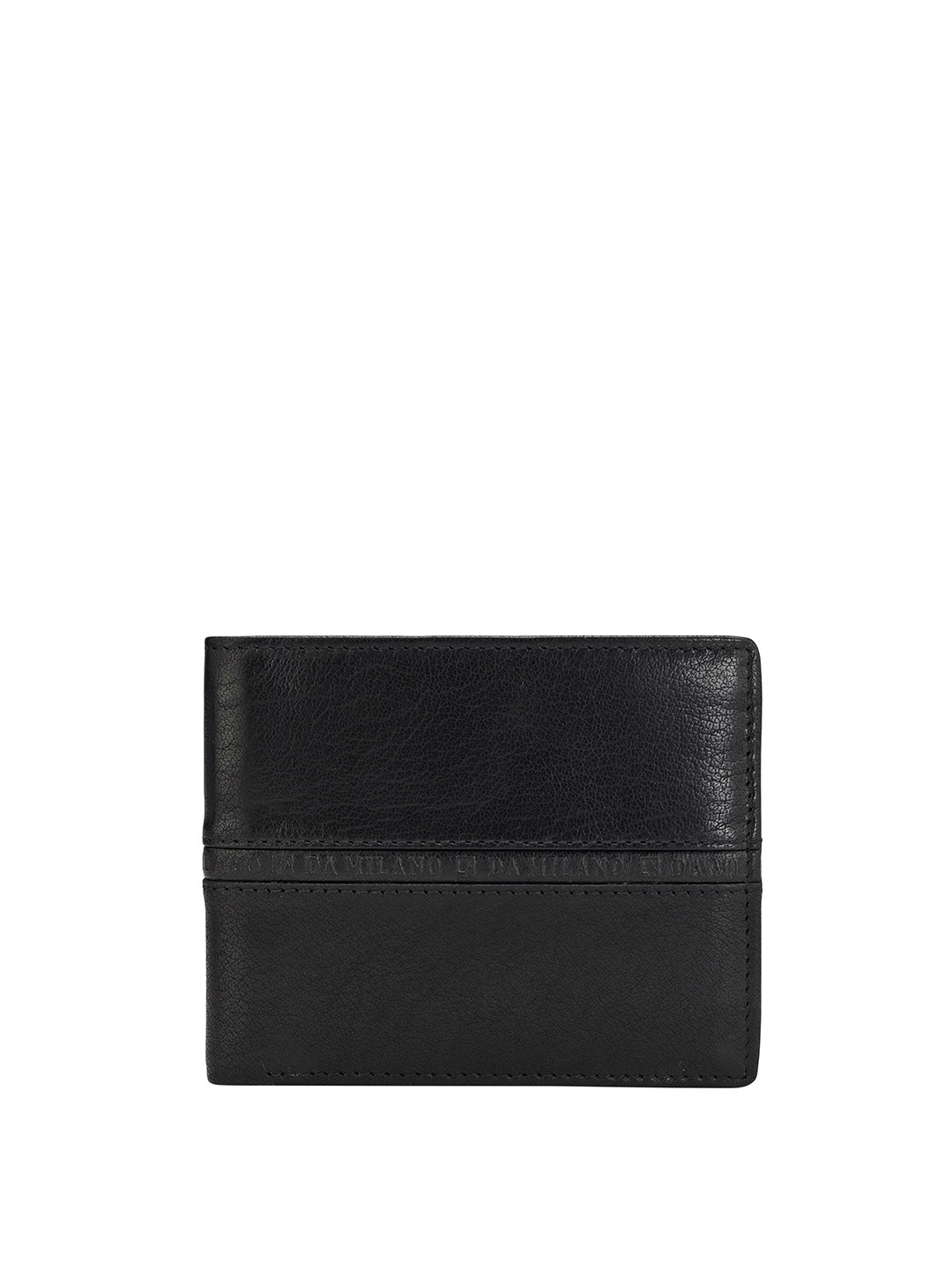 

Da Milano Textured Leather Two Fold Wallet, Black