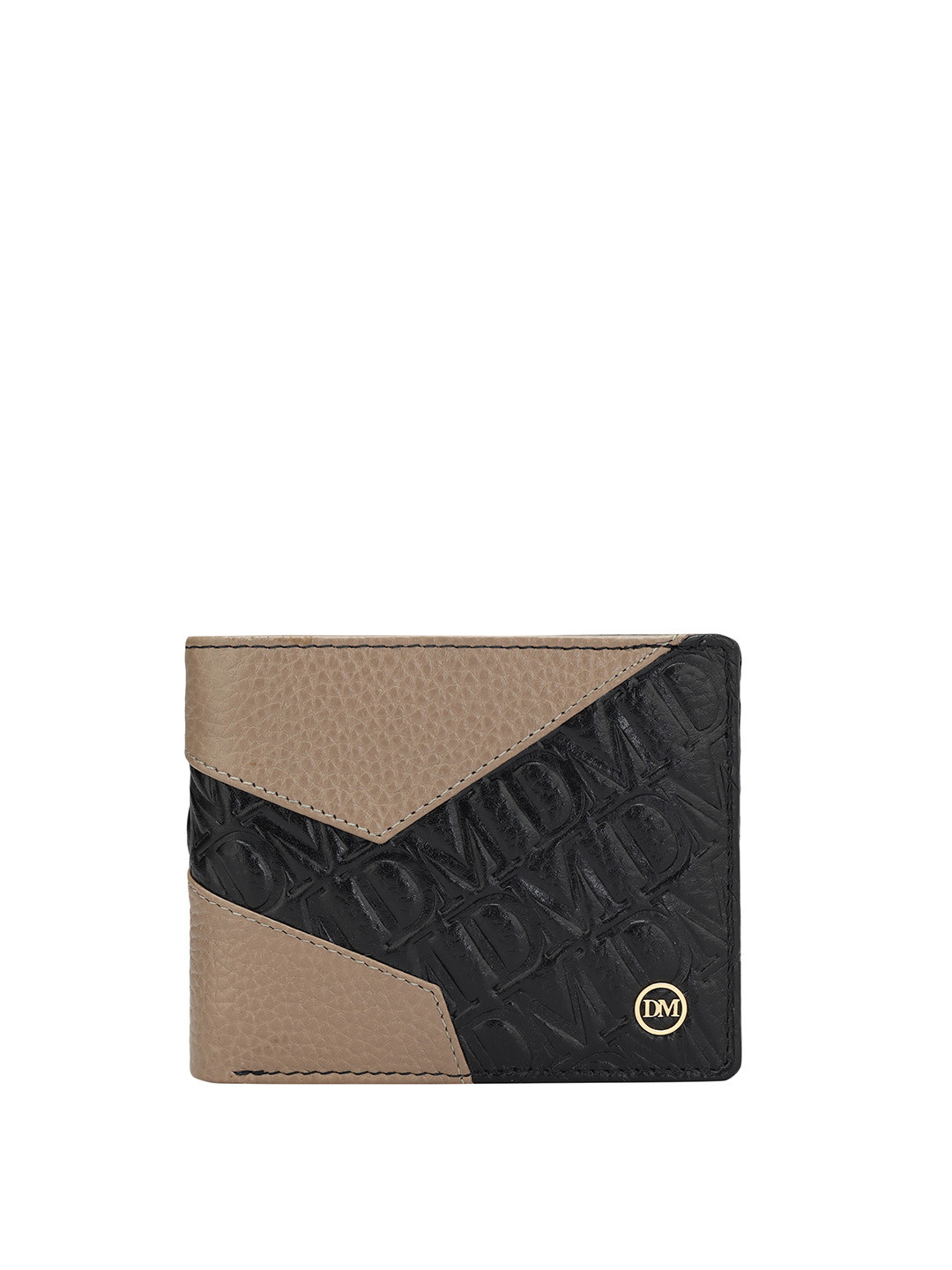 

Da Milano Textured Leather Two Fold Wallet, Black