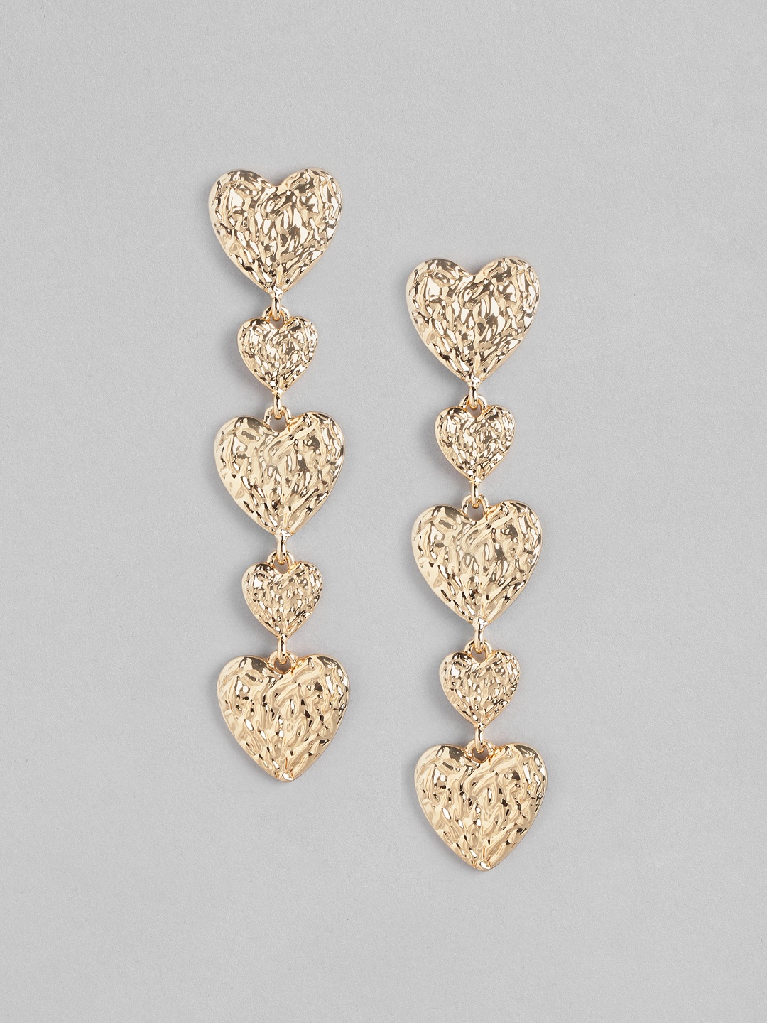 

Forever New Signature Sally Textured Heart Shaped Gold-Plated Drop Earrings
