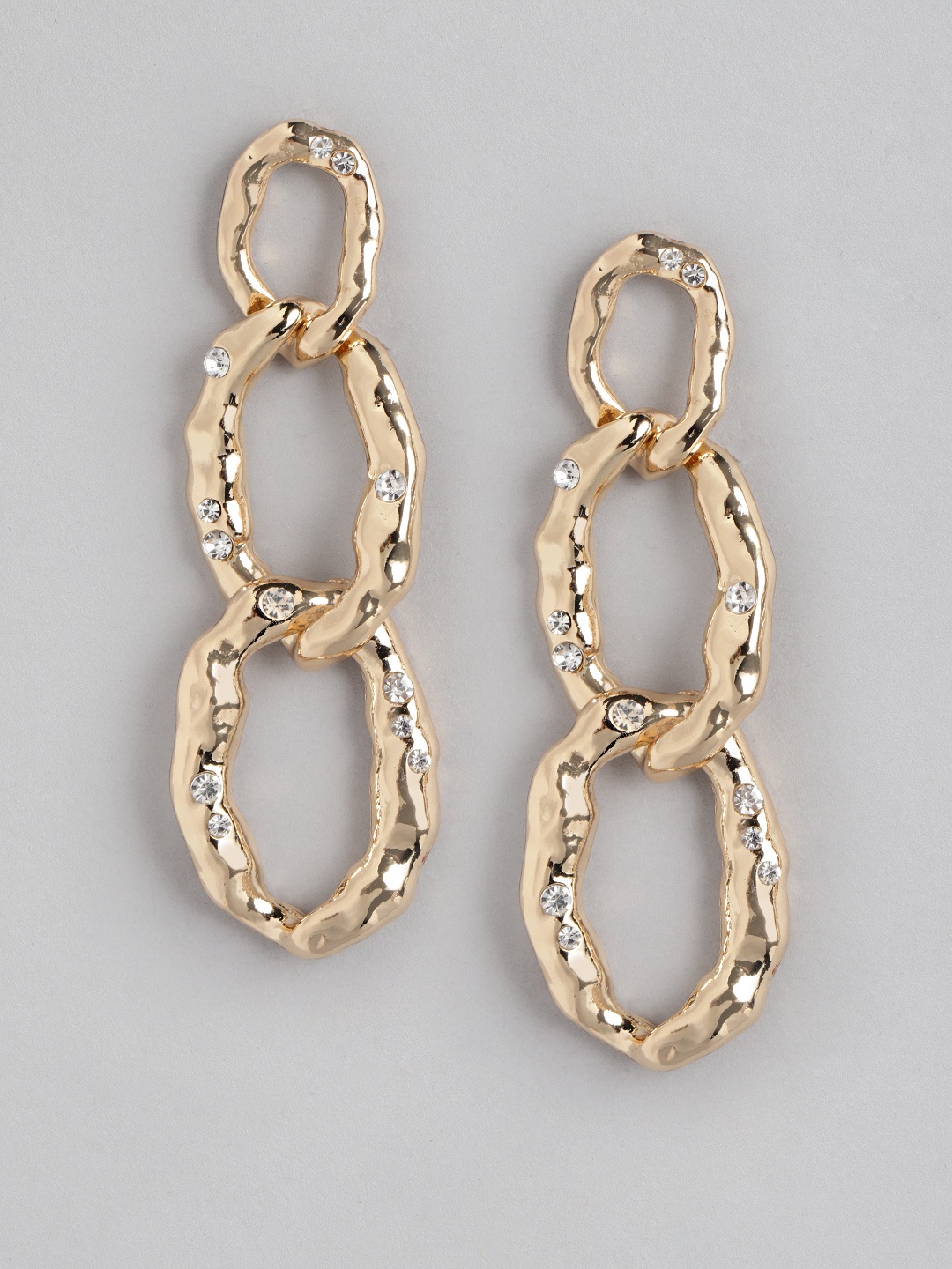 

Forever New Signature Danika Crystal Textured Gold-Plated Oval Drop Earrings