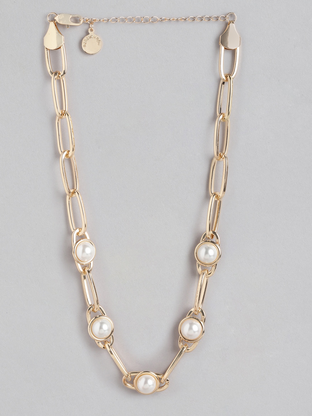 

Forever New Gold-Plated Pearl Studded Link Necklace